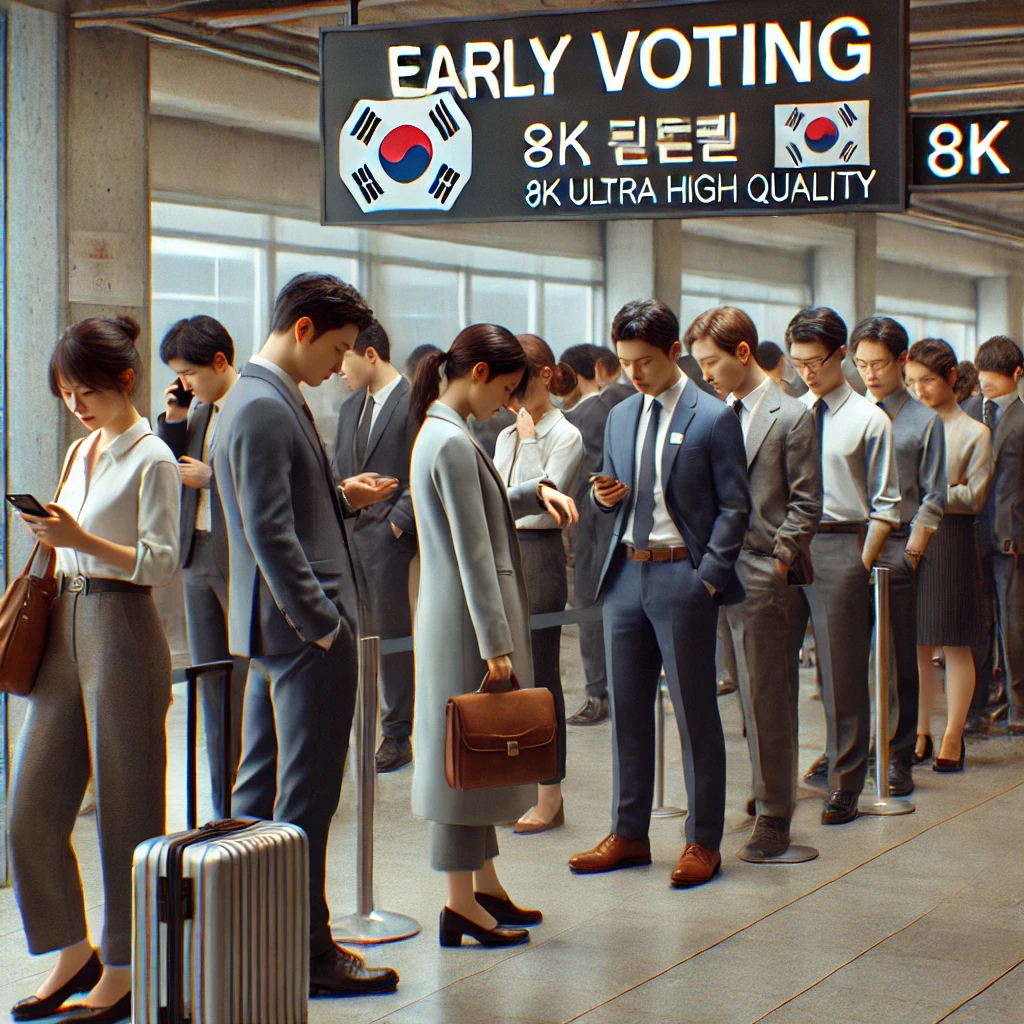 출근 전 사전투표에 참여하는 직장인들