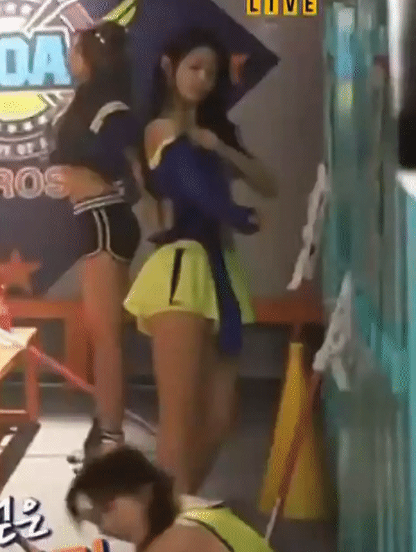 asian celebrity idol taking off her cloths back stage