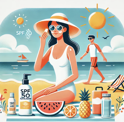 해변에서 피부 건강을 지키는 법 관련 이미지
