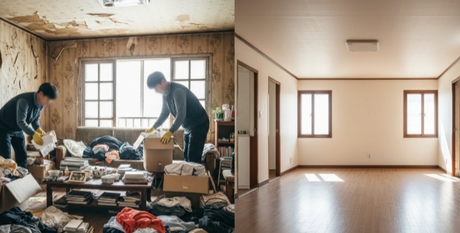 청송 고독사청소 후 모습