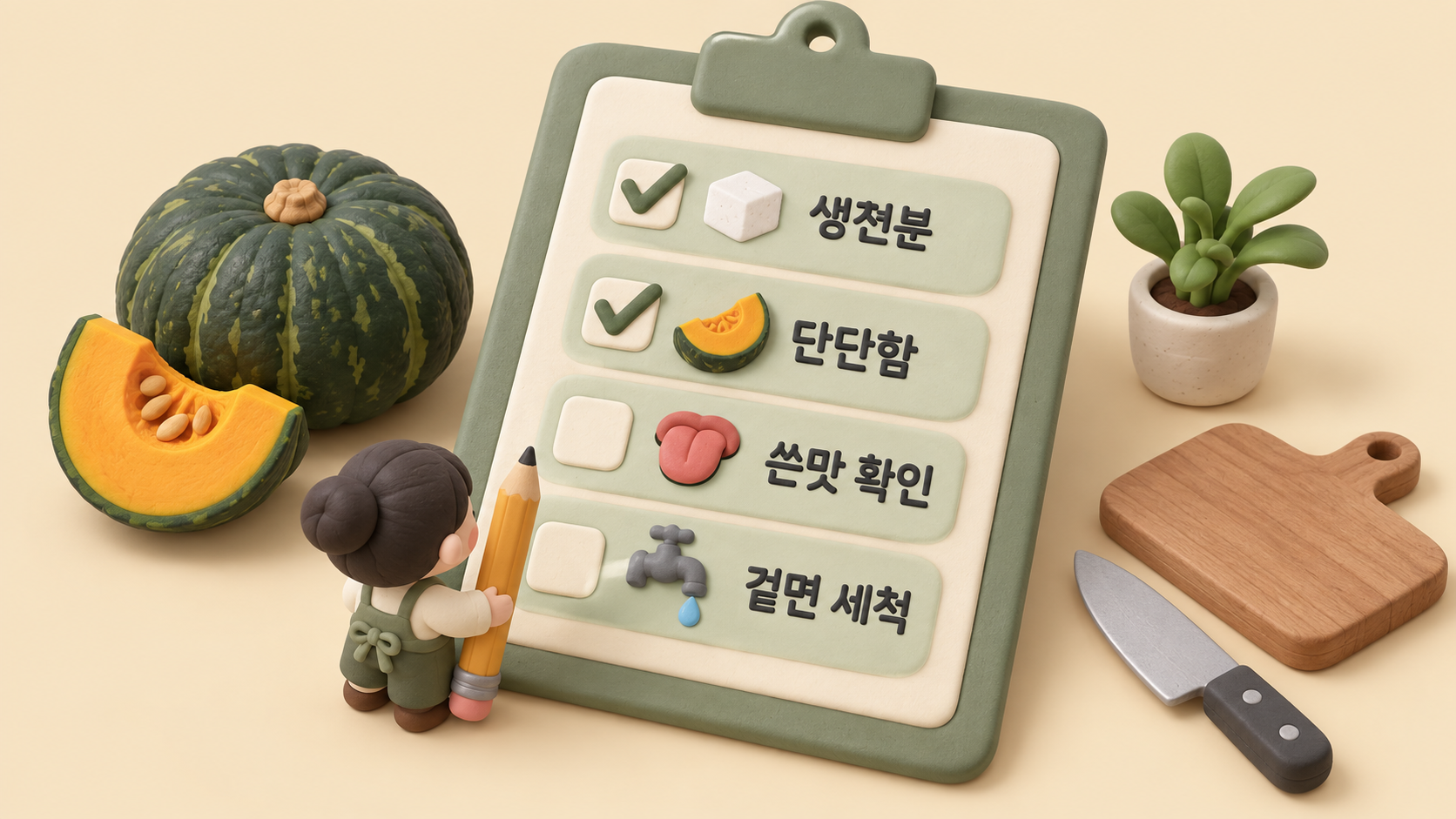 생 단호박 주의 목록