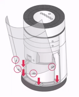 엘지 퓨리케어 공기청정기 먼지 센서 커버 조립