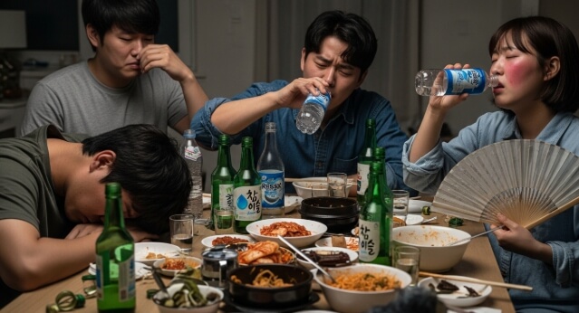 숙취 해소용 꿀물 컵 사진