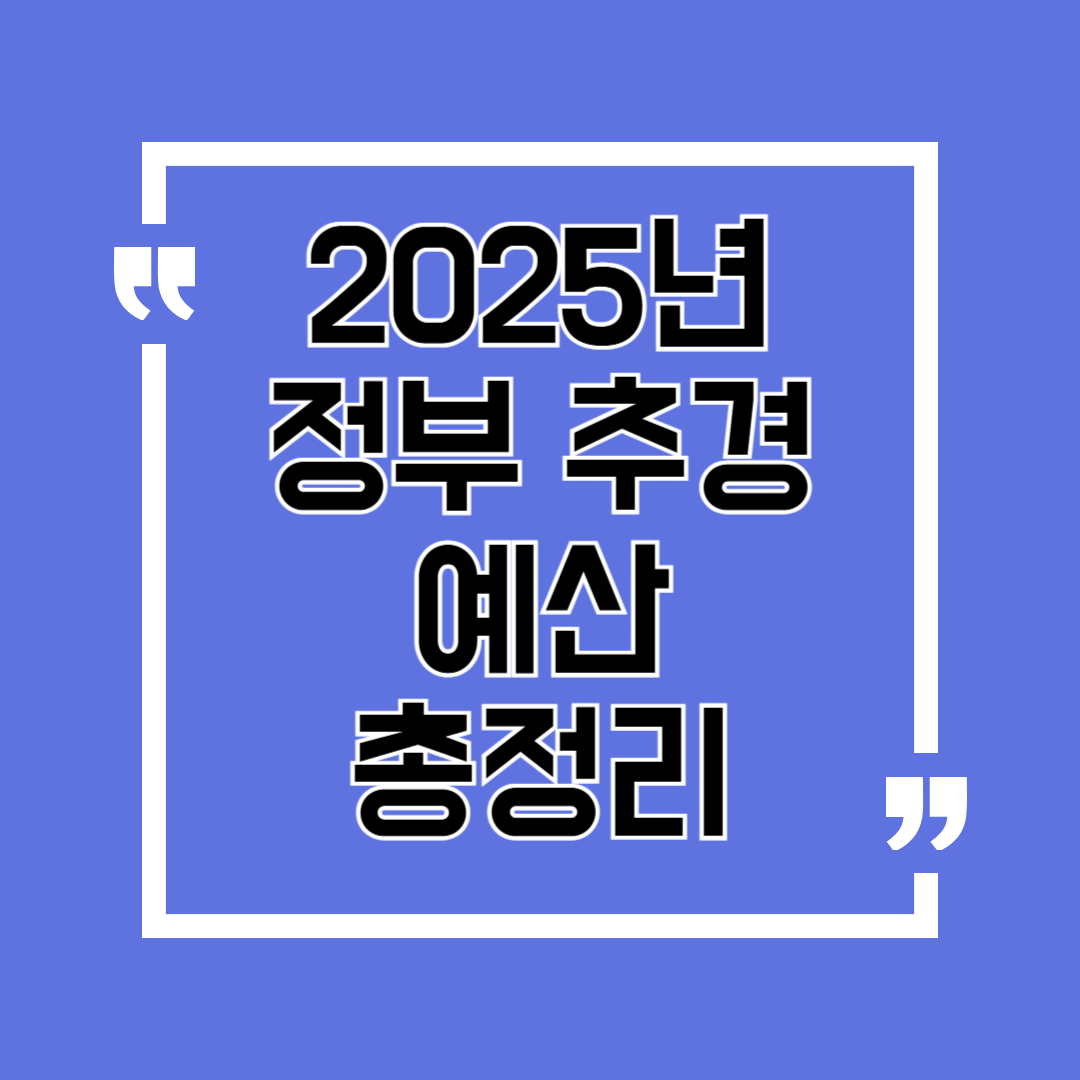 2025년 정부 추경 예산 총정리, 놓치면 손해