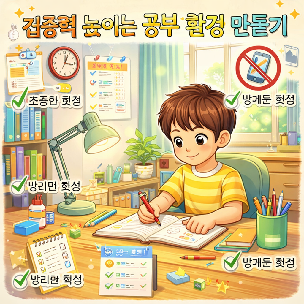 아이 집중력 높이는 공부 환경 만들기 관련 사진