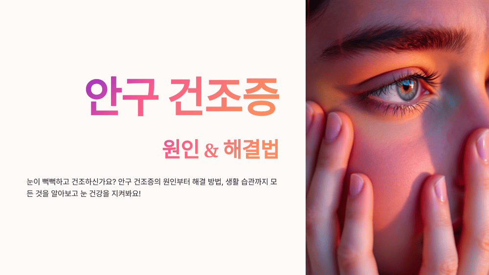 안구 건조증 증상 원인 해결