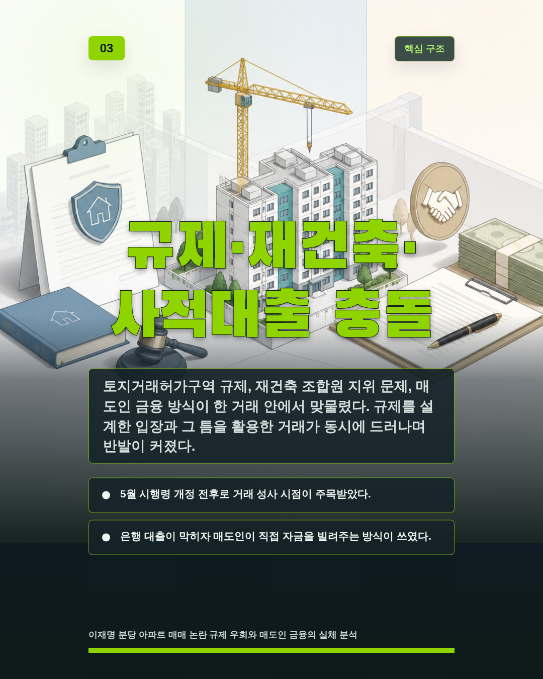 규제&middot;재건축&middot; 사적대출 충돌