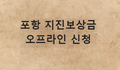 포항 지진 피해보상금