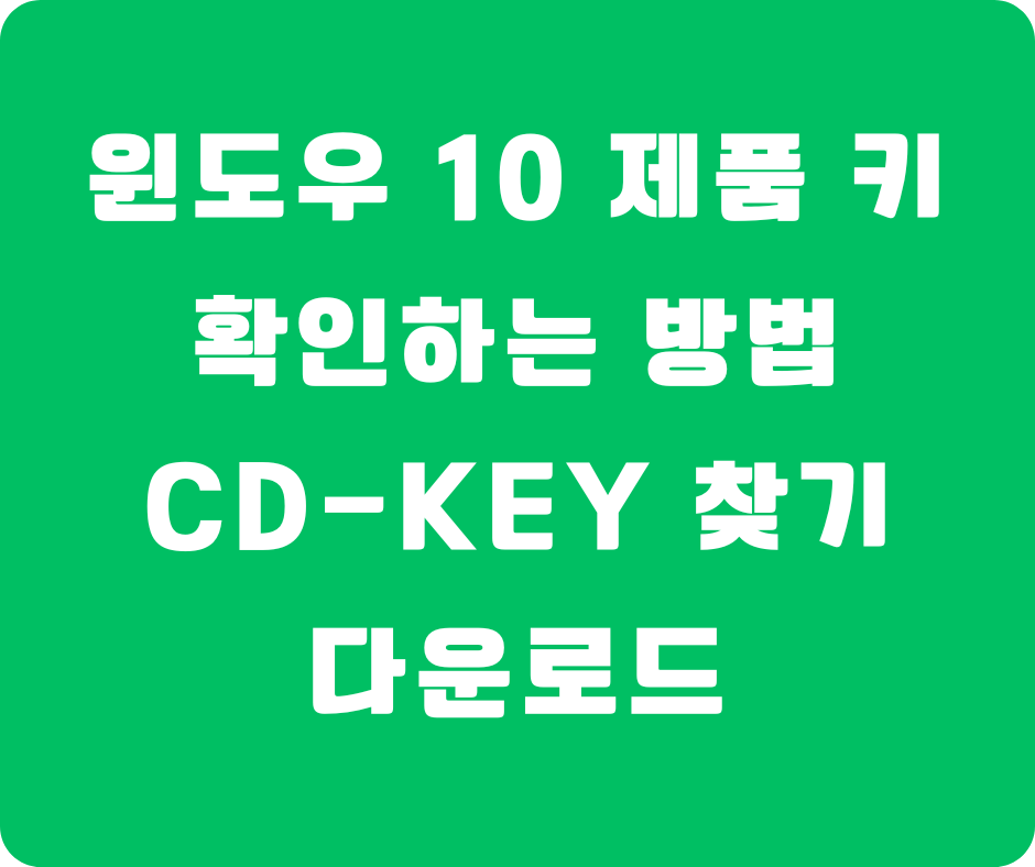 윈도우 10 제품 키 확인하는 방법