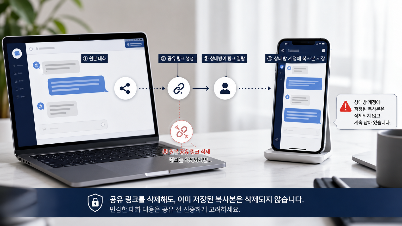 링크를 삭제하면 상대방 화면에서도 사라질까