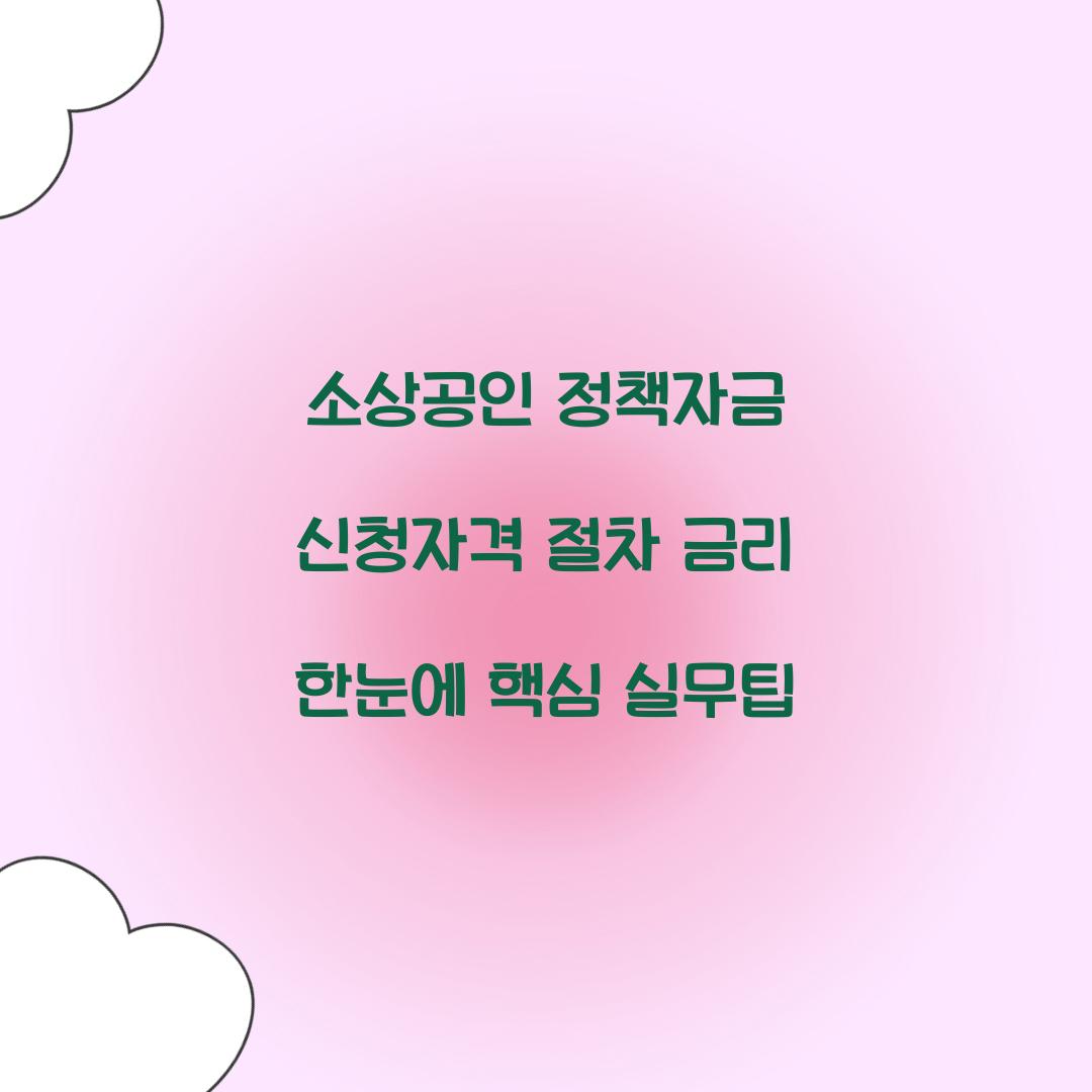 소상공인 정책자금