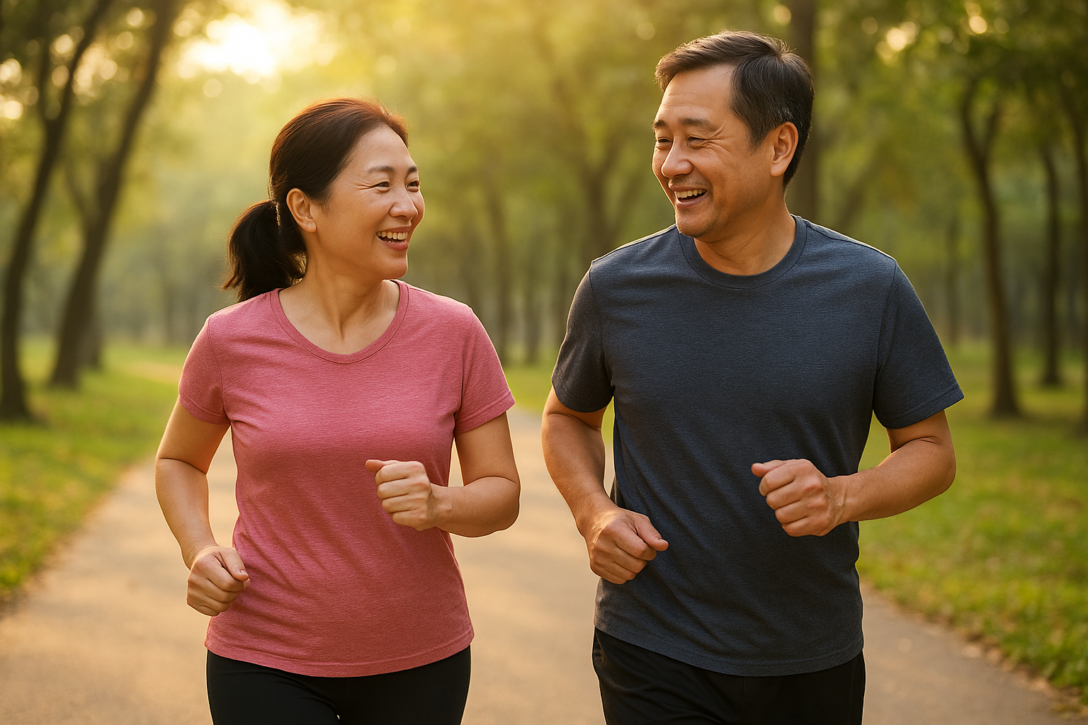 운동하는 중년 부부