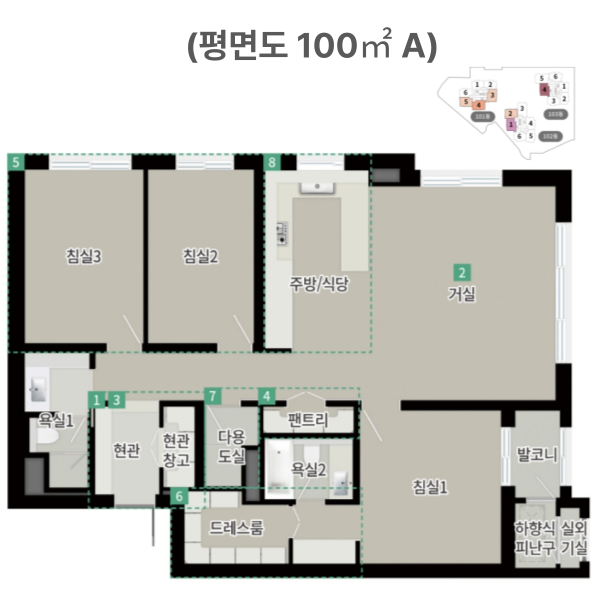 망포역 푸르지오 르마크 평면도