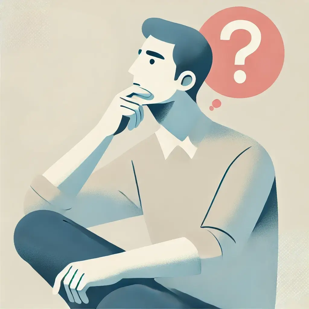 깊이 고민하는 남성의 생각하는 장면