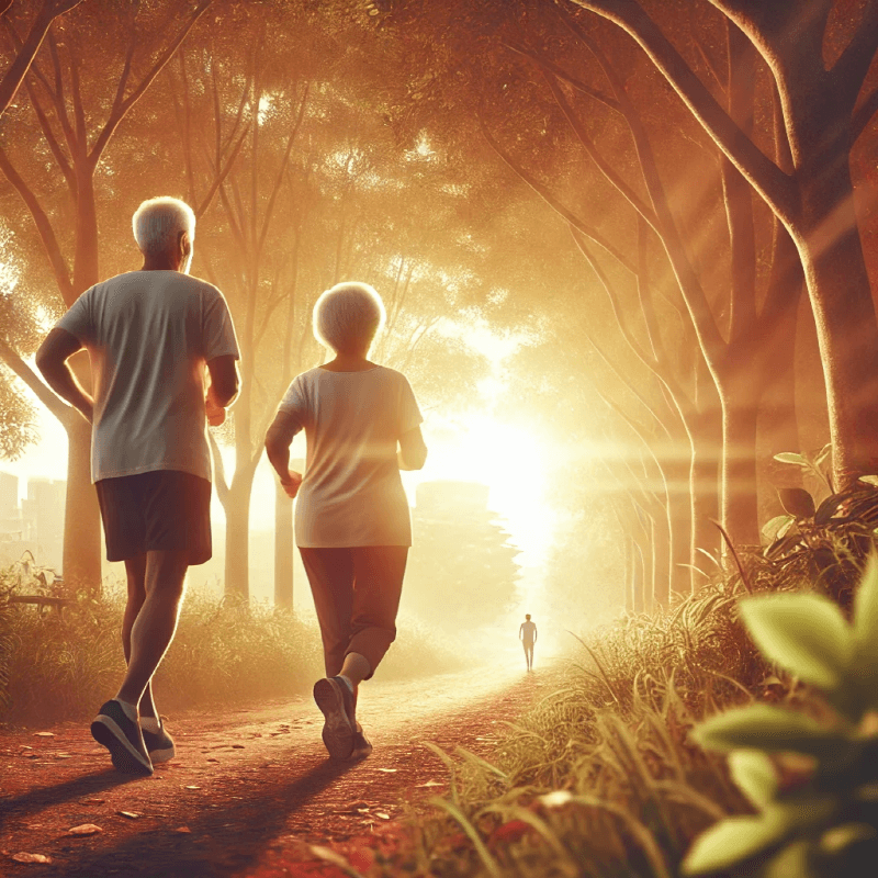 아침에-공원에서-슬로우-조깅-하는-노인들