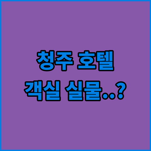 청주 호텔 예약 전 꼭 확인해야 할 ..
