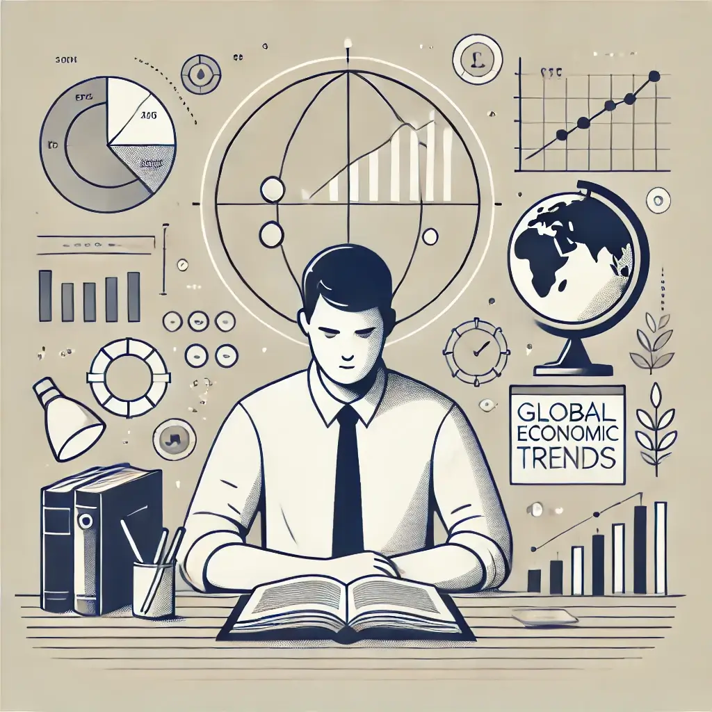 글로벌 경제를 공부하는 남자