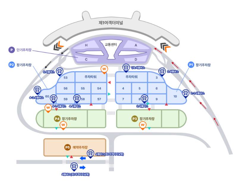 인천공항 제1여객터미널 주차장 안내