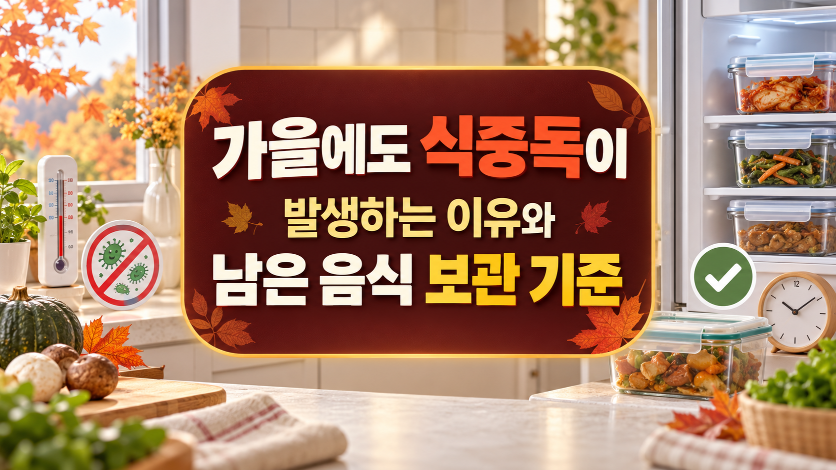 가을에도 식중독이 발생하는 이유와 남은 음식 보관 기준 총정리