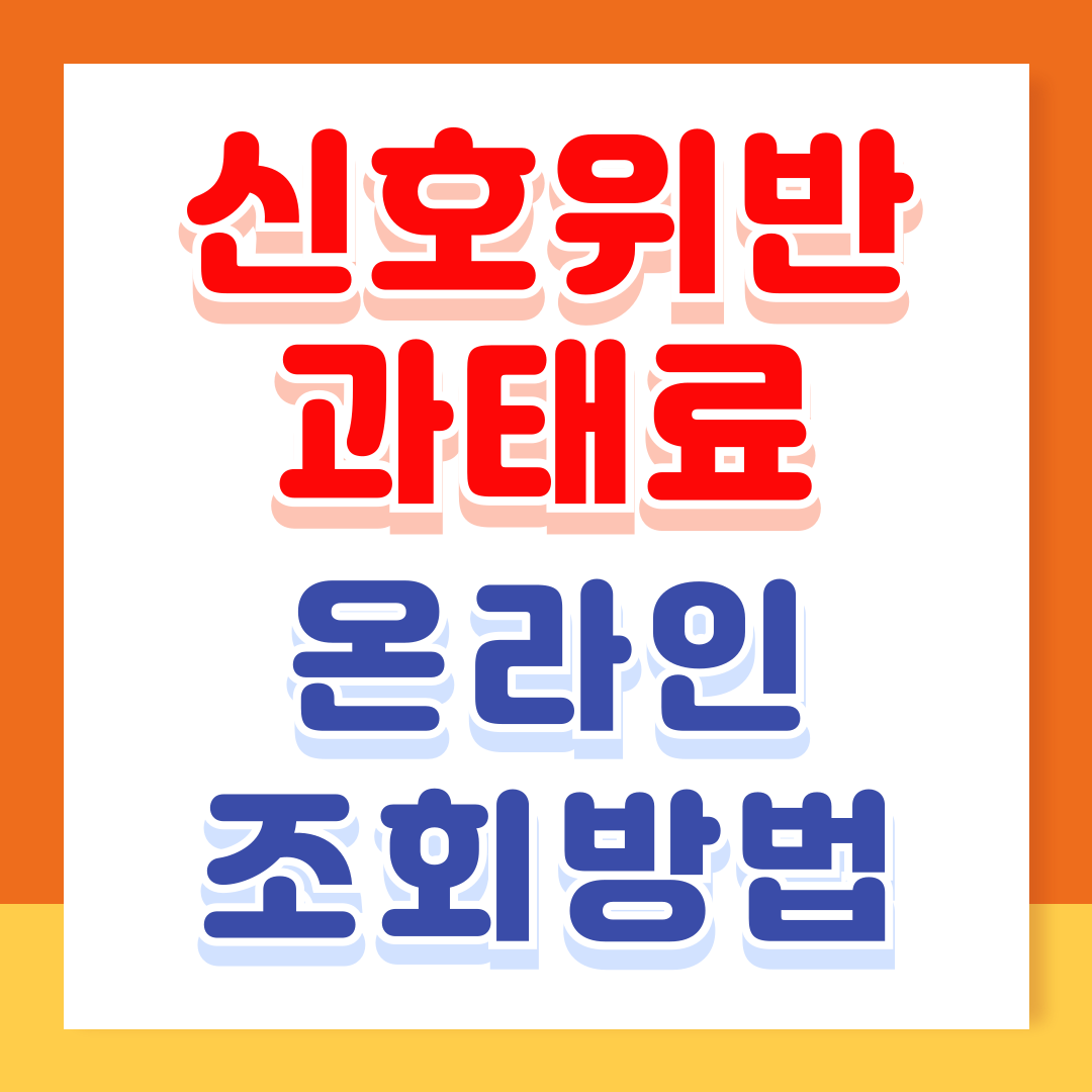 신호위반 과태료 조회