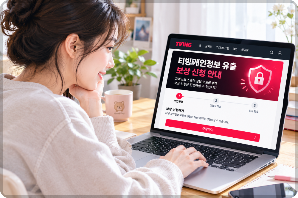티빙 개인정보 유출 보상 이미지