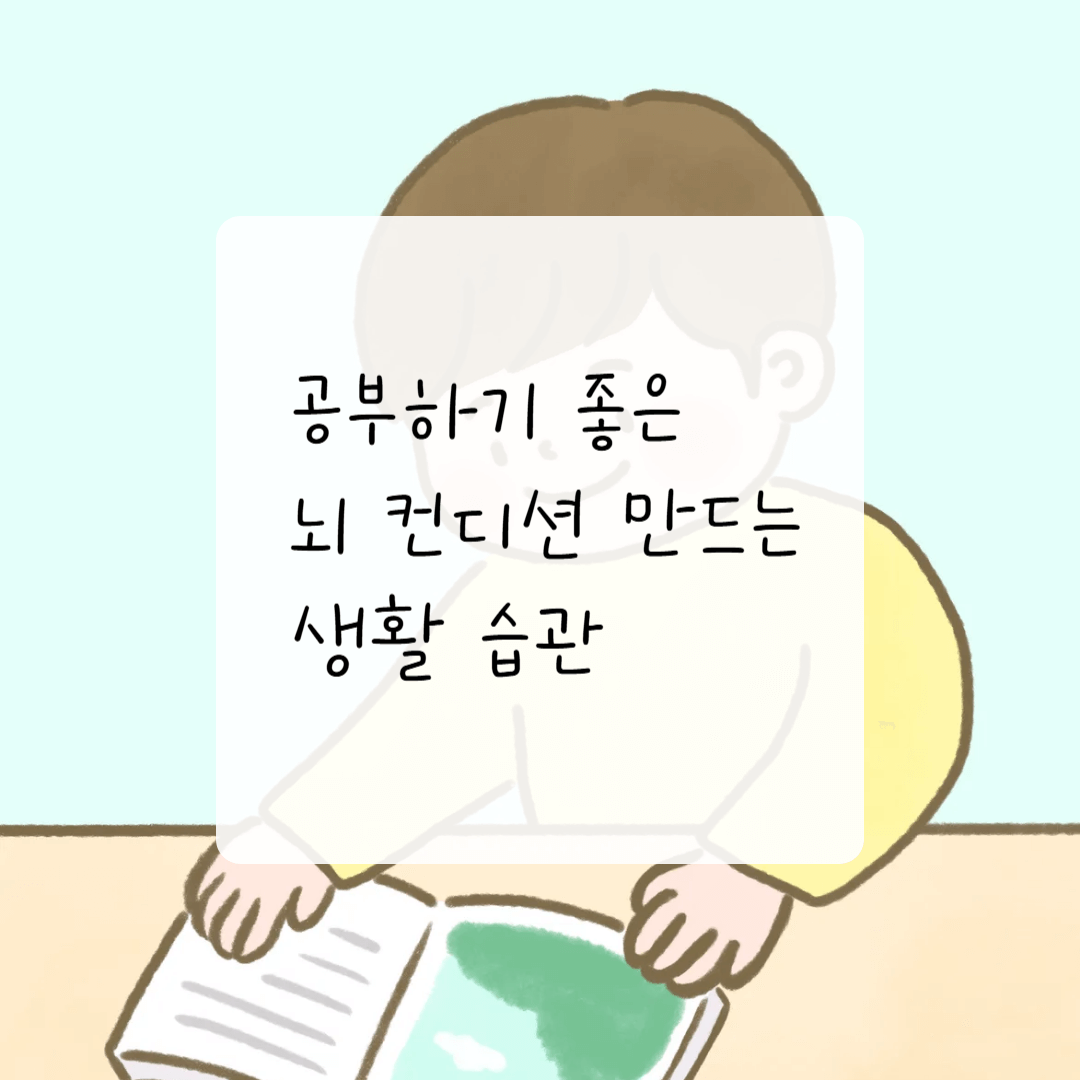 공부하기 좋은 뇌 컨디션 만드는 생활 습관