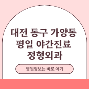대전 동구 가양동 야간진료 정형외과 진료 병원