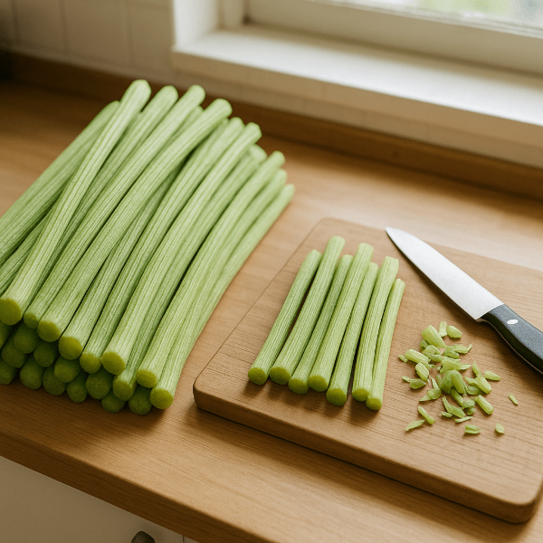 가지런히 손질되어 있는 머위대