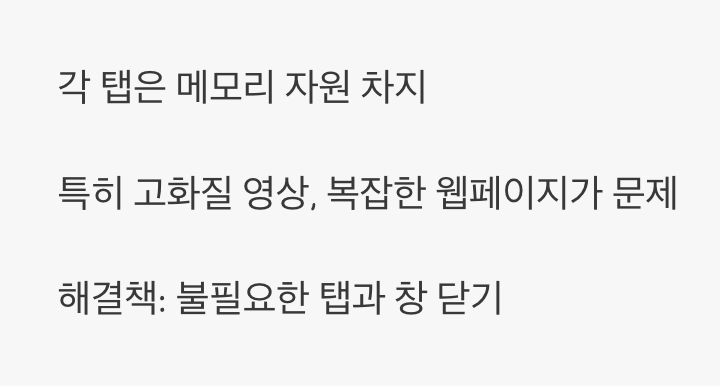 1단계: 가장 유력한 용의자&amp;#44; 너무 많은 창과 탭