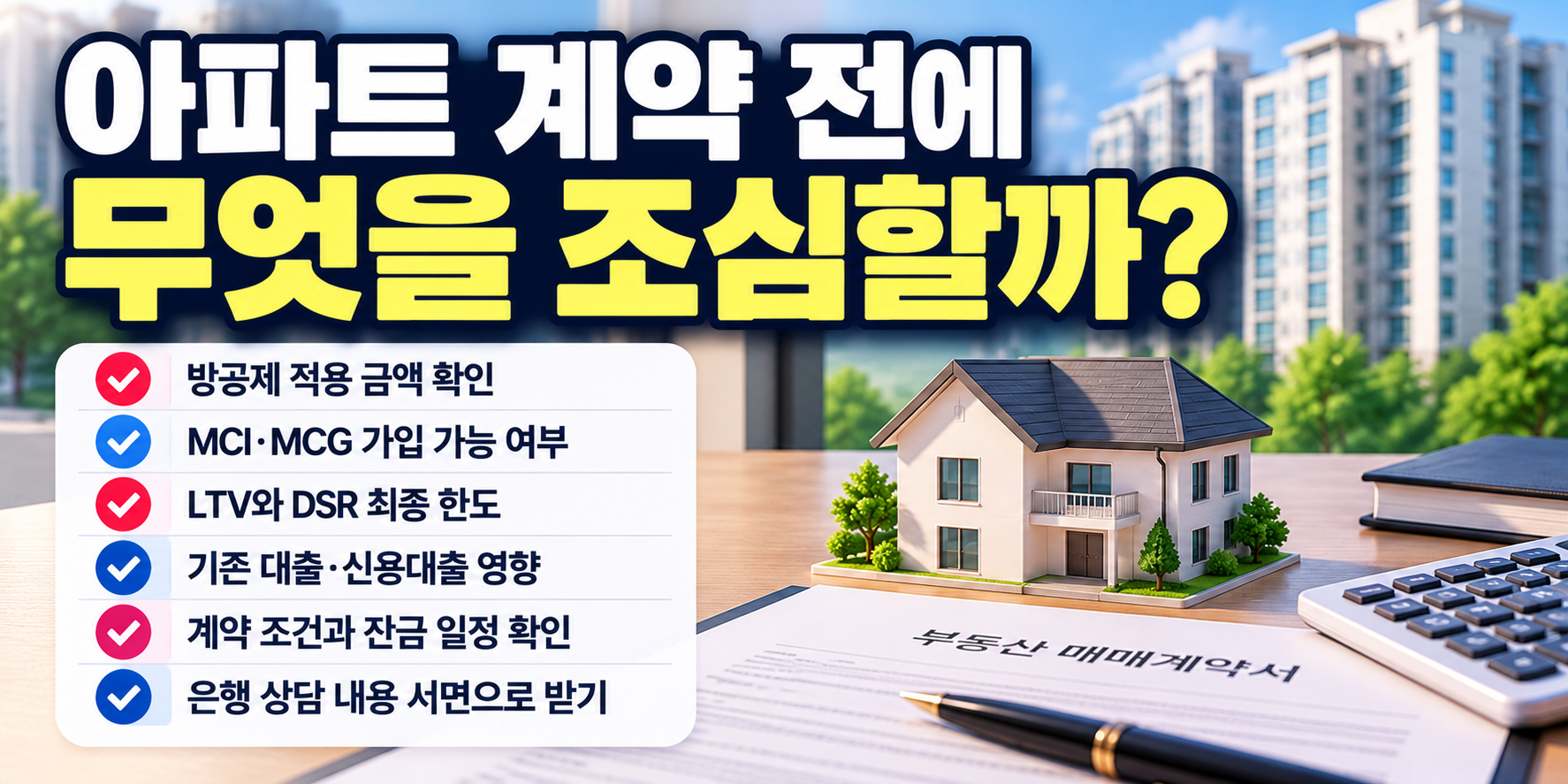 아파트 매매계약 전 방공제와 주택담보대출 확인사항