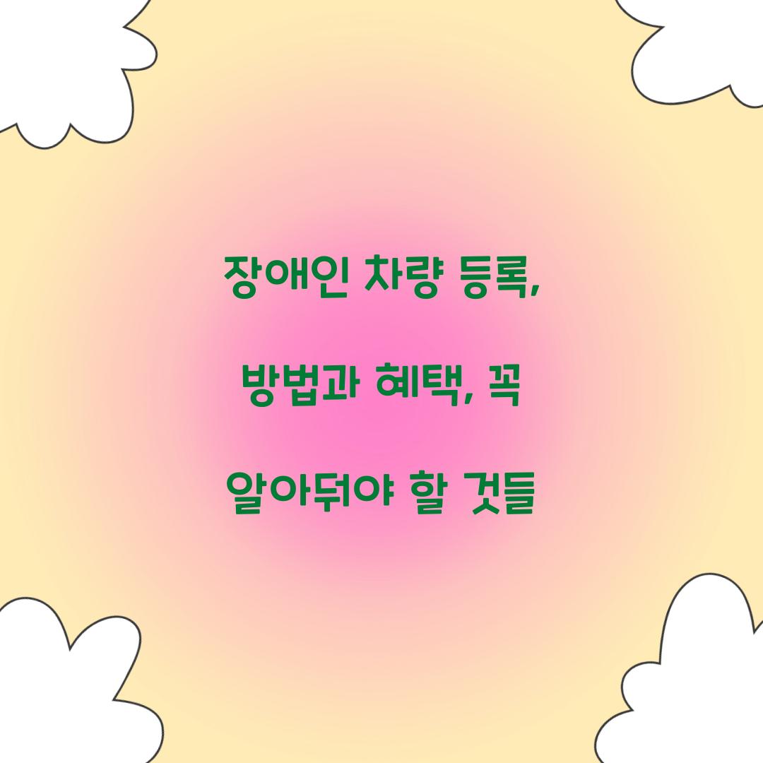 장애인 차량 등록