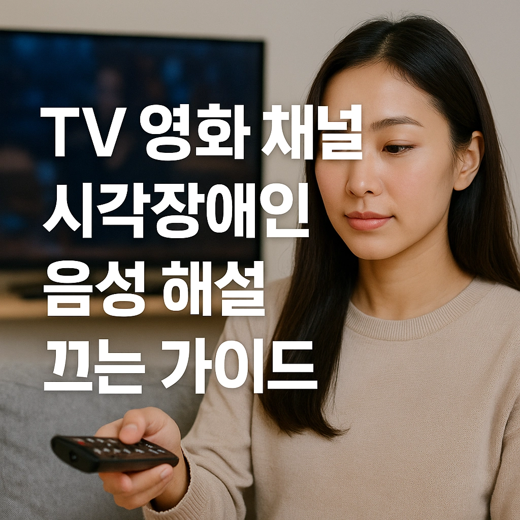 TV 영화 채널 시각장애인 음성 해설 끄는 가이드