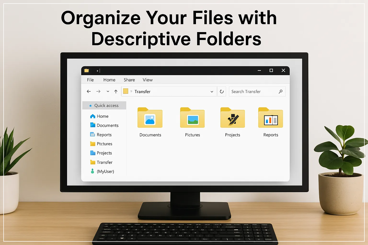 깔끔하게 정리된 파일 탐색기 이미지