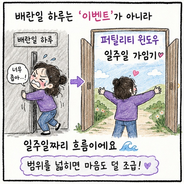 퍼틸리티 윈도우, 하루가 아니라 일주일입니다
