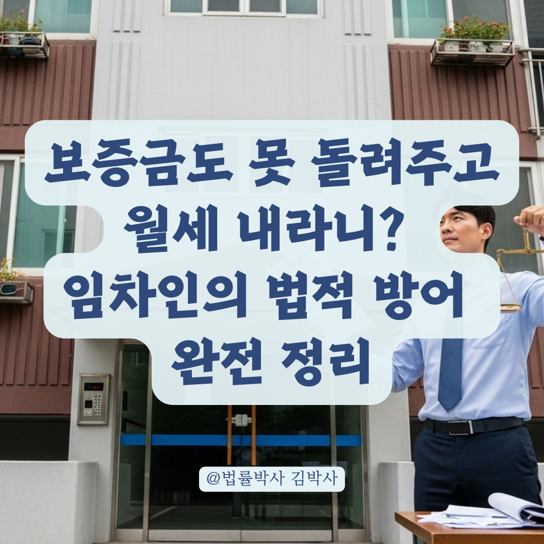 집주인에게 보증금 못 받았는데 월세까지 내라니? 법적 쟁점과 방어 방법 총정리.