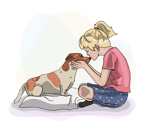 강아지와의 감정 교류 이미지