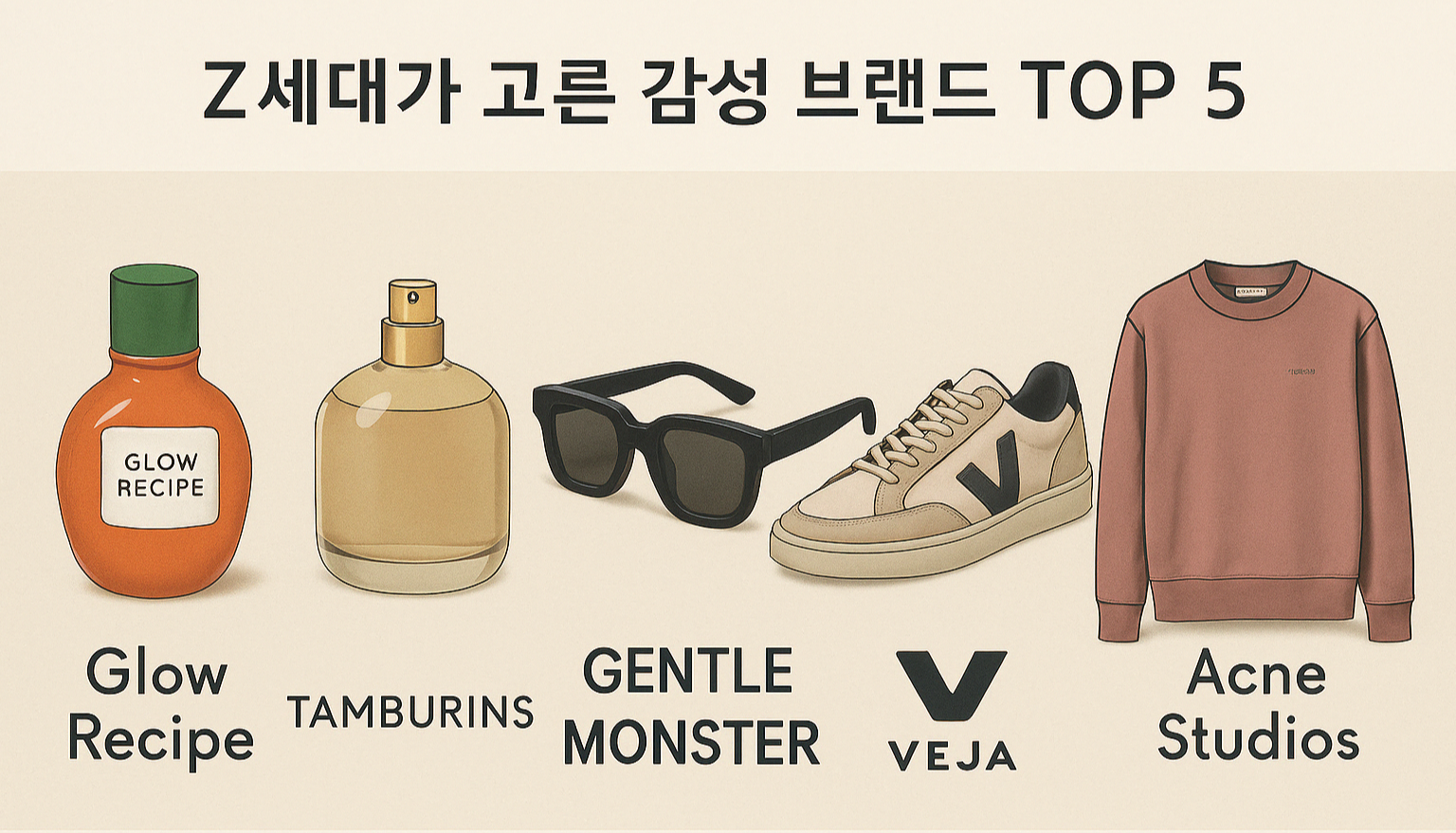브랜드도 인생관이다, Z세대가 고른 감성 브랜드 TOP 5 - 글로우레시피 탬버린즈 젠틀몬스터 베자 아크네스튜디오