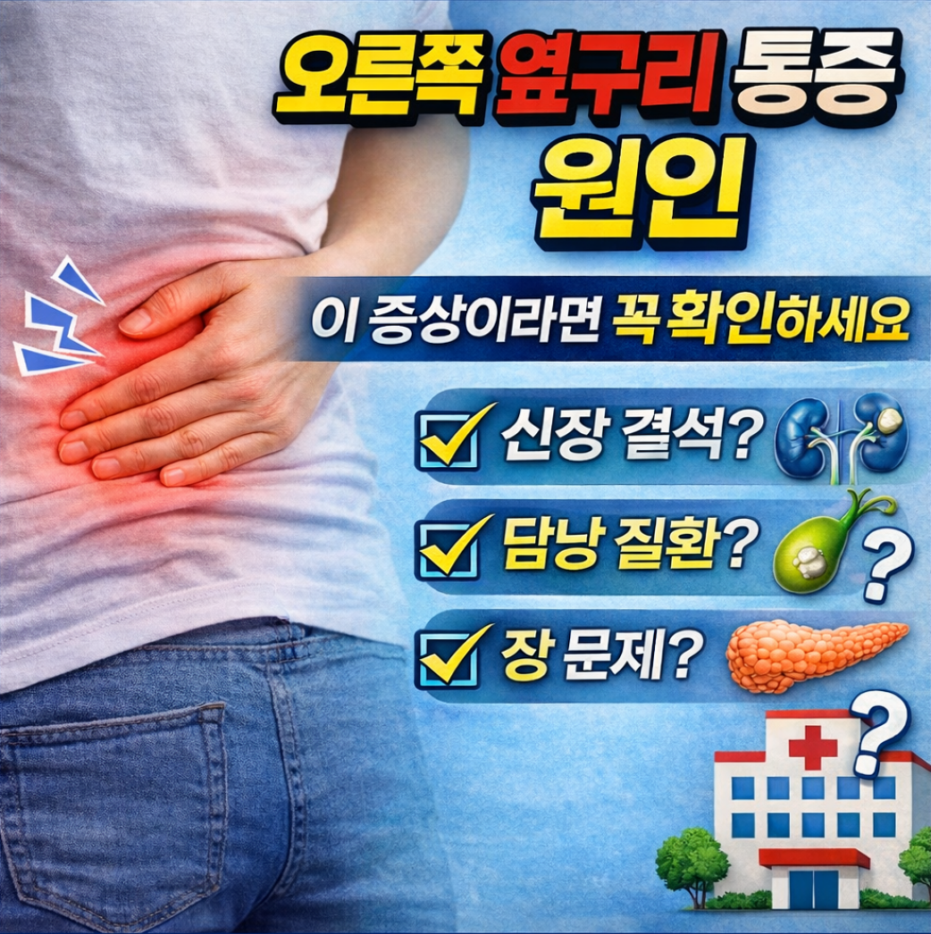 오른쪽 옆구리 통증 원인