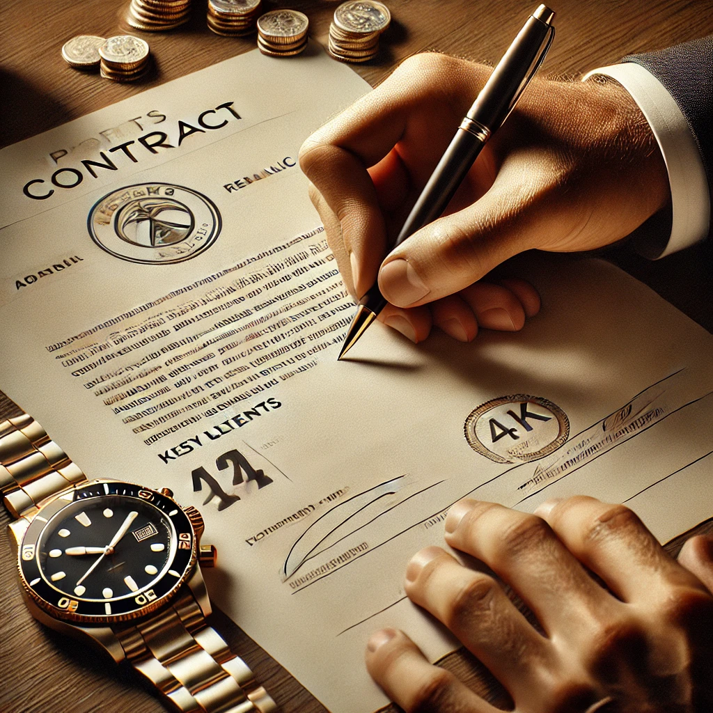 계약서에 사인하는 사진