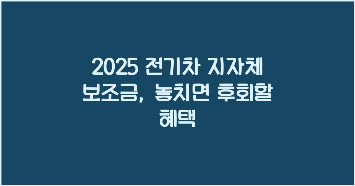 2025 전기차 지자체 보조금