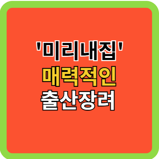 '미리내집' 매력적인 출산장려