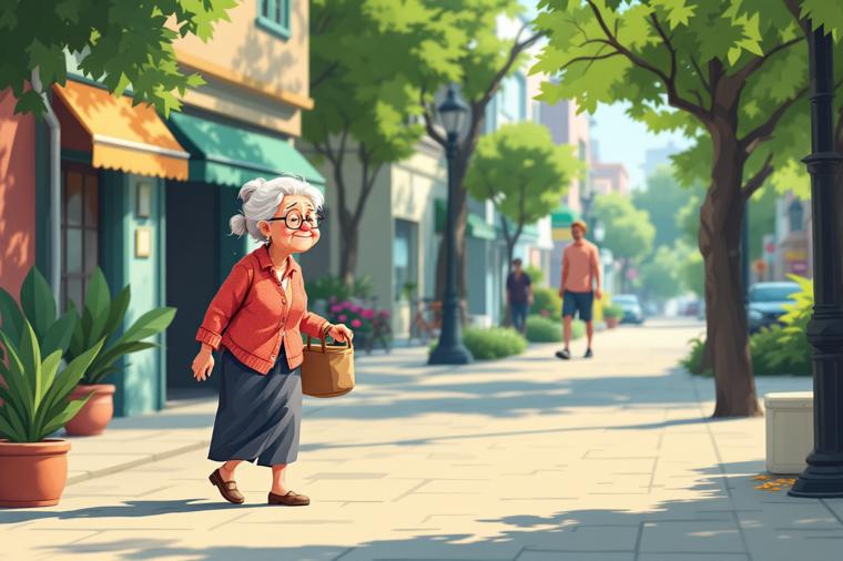 무더위 쉼터 가는 노약자