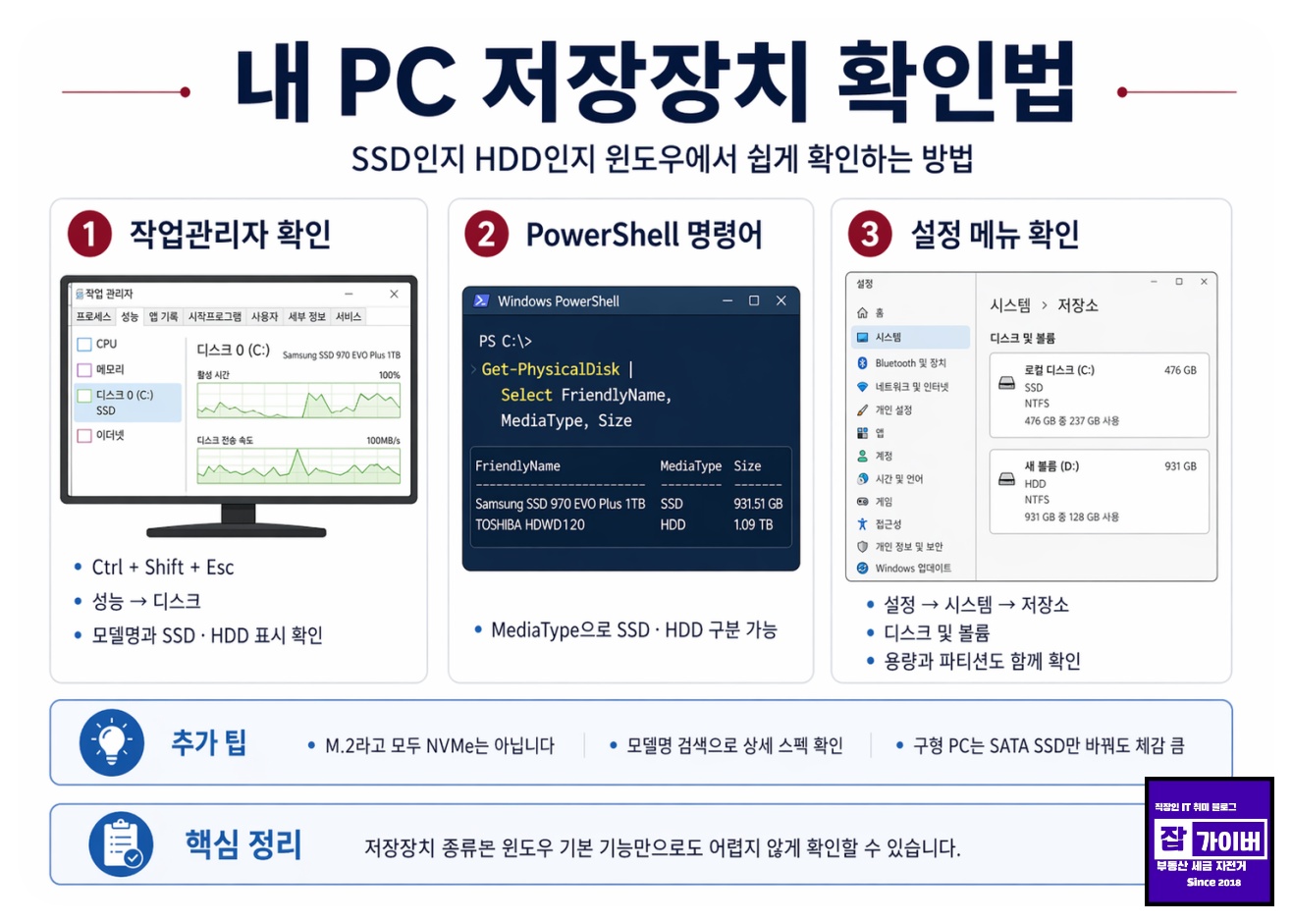 내 컴퓨터에 ssd인지 hdd인지 뭐가 장착된지 확인방법