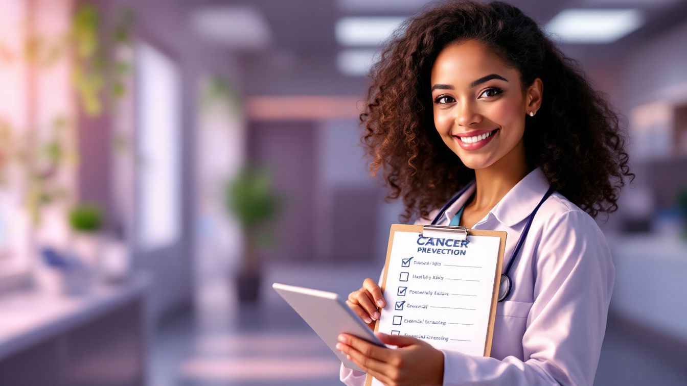 A doctor is smiling.