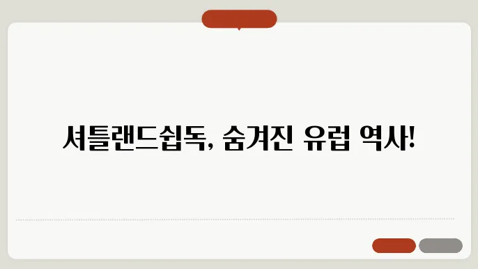 셔틀랜드쉽독 강아지 역사 알아보기
