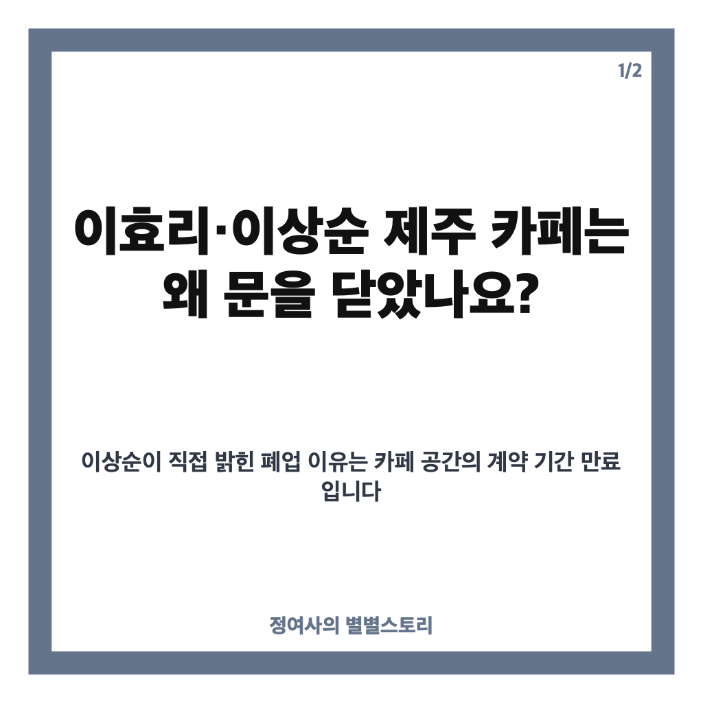 이효리 카페 폐업 이유, 줄 서는 제주 카페도 수익 내기 어려웠던 까닭 카드뉴스 1