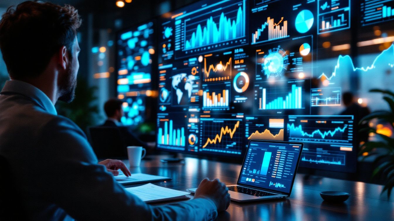 주식차트 보고있는 한 남자