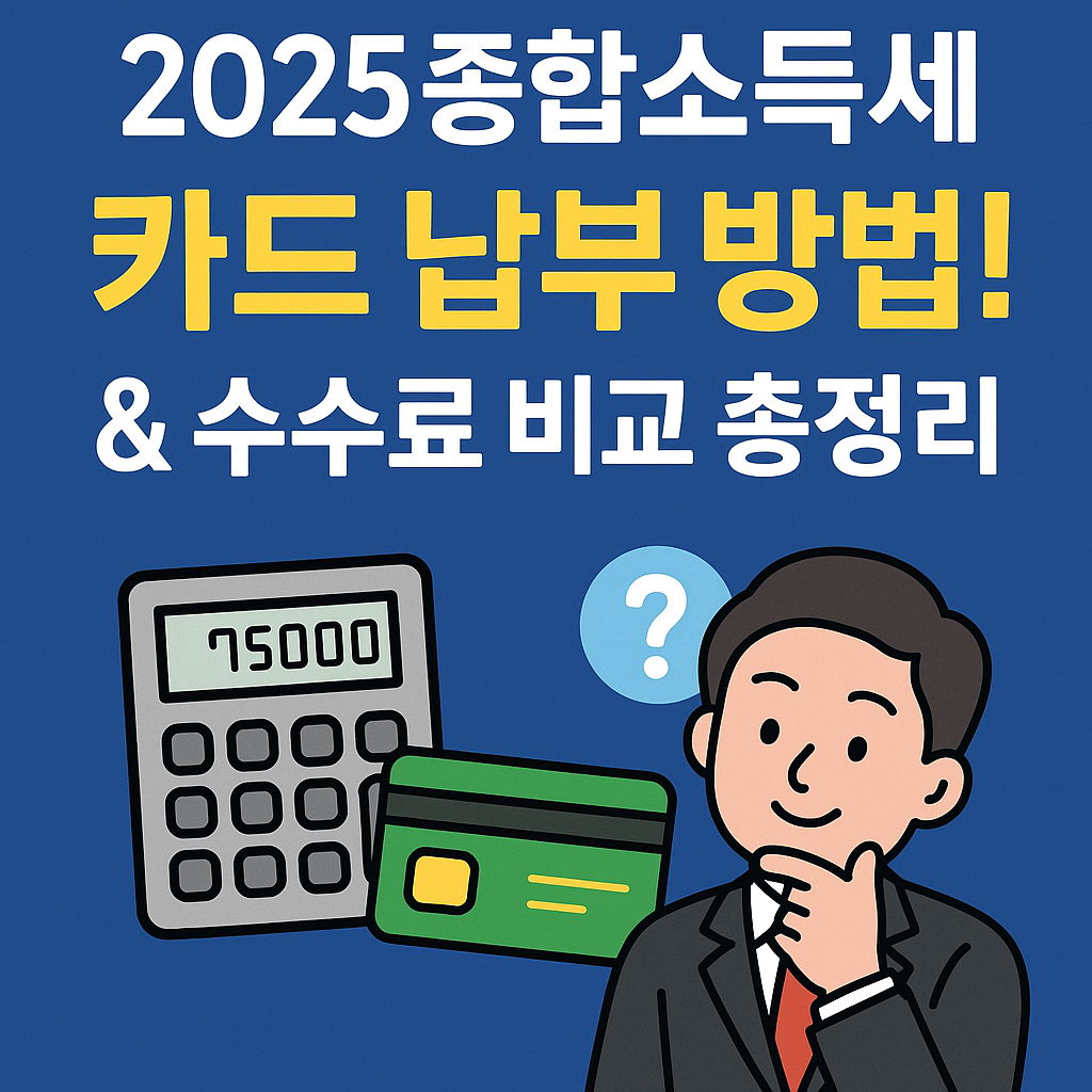 2025 종합소득세 카드 납부 방법 & 수수료 비교 총정리