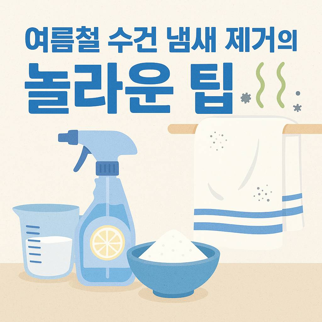 여름철 수건 냄새 제거의 놀라운 팁