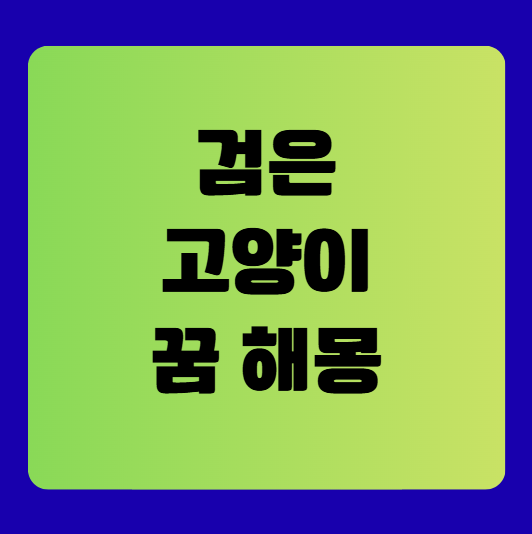 검은 고양이 꿈 해몽 풀이